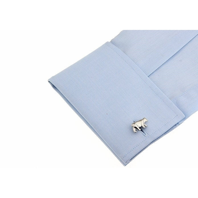 Silver Walking Bear Cufflinks Cuff Links Image 3