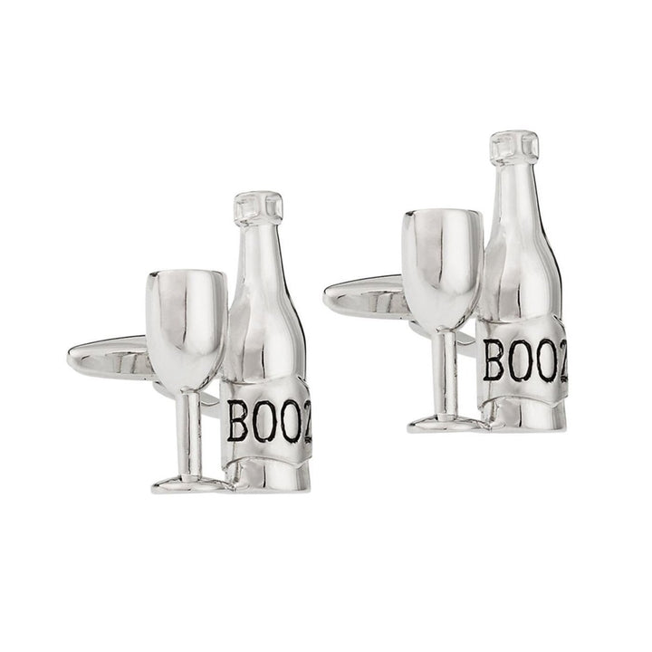 Booze Cufflinks Ice Cold Beer Bottle and Cup Ale Alcohol Party Good Times Cuff Links Cool Fun 3D Design Detailed Comes Image 1