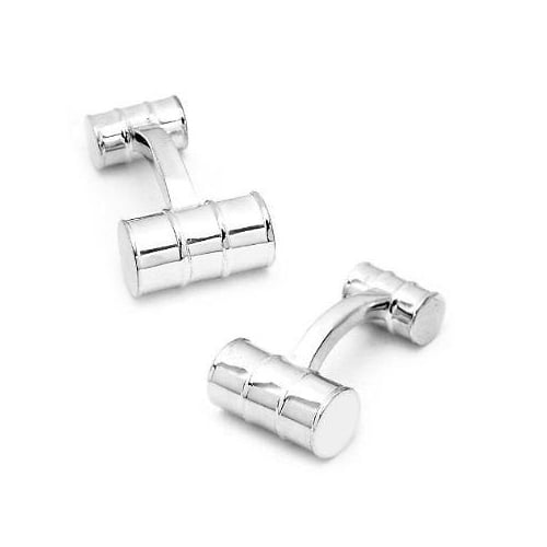 Oil Barrel Company Cufflinks Silver Plated Unique Cuff Links Image 3