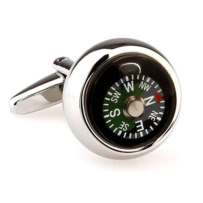 Compass Cufflinks Mens Executive Cufflinks Adventure Collection Explore the World Working Explorer Compass Cuff Links Image 1