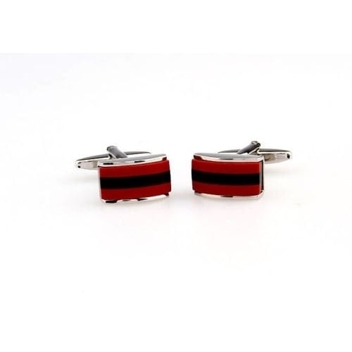 Royal Red Kingston Black Stripe Cufflinks Cuff Links Image 2