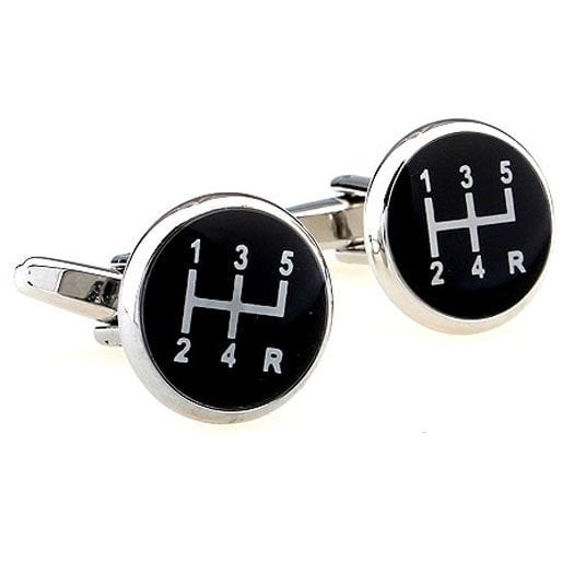 Gear Shifter Black Car Gears Shift Motor Head Automobile 5 Speed Manual Shifter One of Kind Cufflinks Cufflinks Image 1