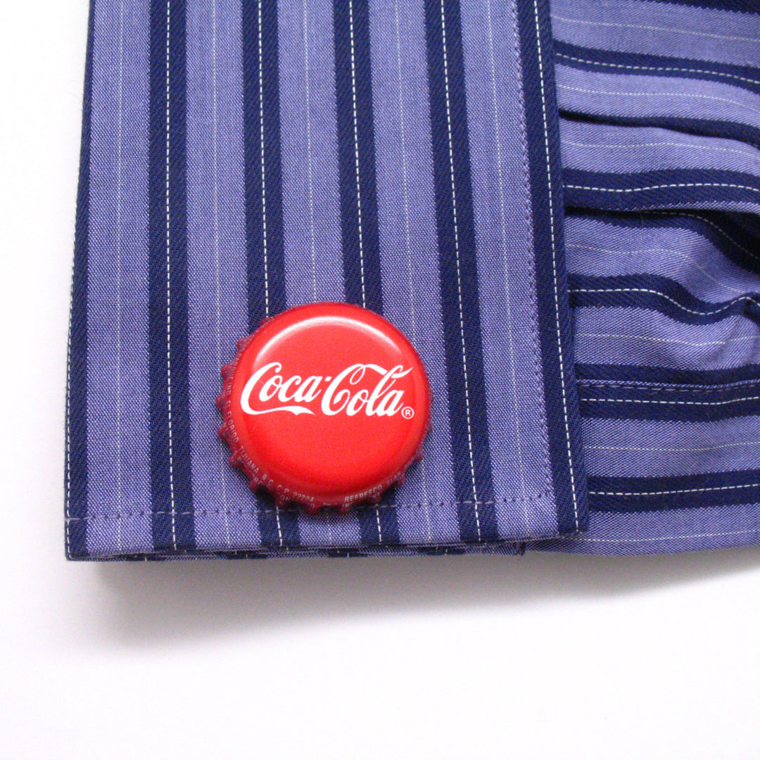 Coke Cufflinks Coca Cola Soda Drink Bottle Cap Cuff Links Image 4