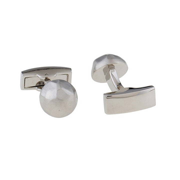 Beryllium Like Sphere Cufflinks Designer Matte Silver Tone Cool Fun Clever Professional Cuff Links Comes with Box Image 2