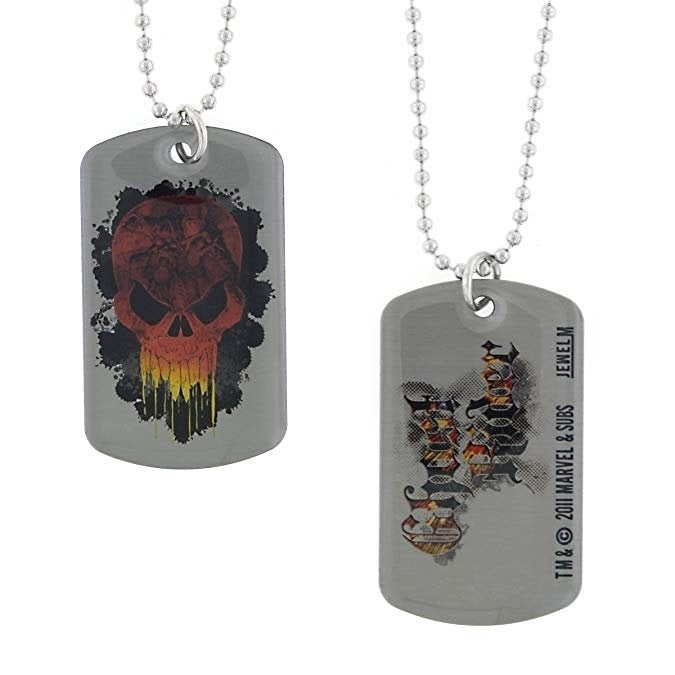 Dog Tag Marvel Comics Ghost Rider Skull Image Dog Tag Necklace vintage jewelry Image 1