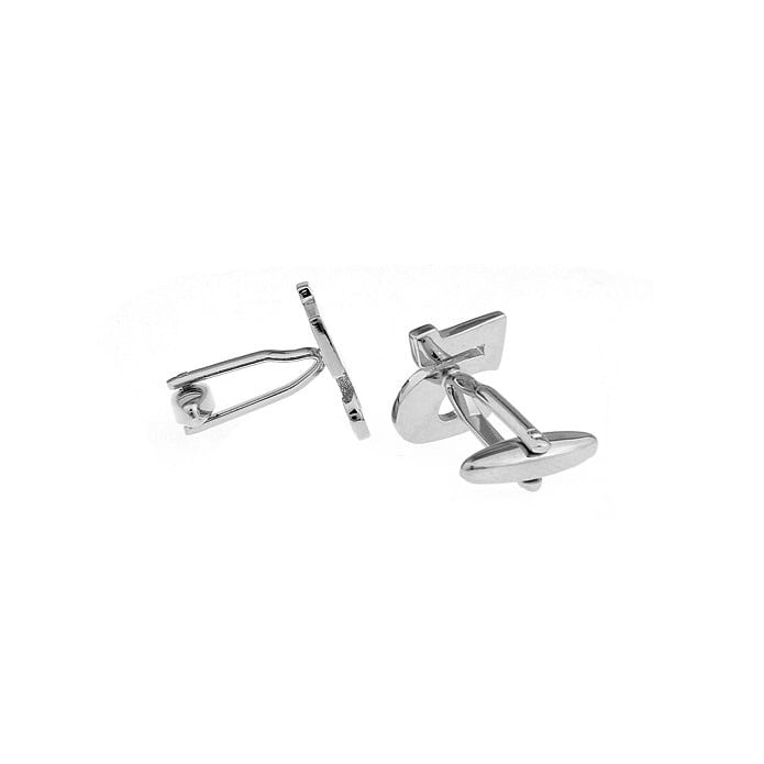 Silver Tone Number "5" Cufflinks Silver Tone 5 Cut Numbers Personal Cuff Links Image 2