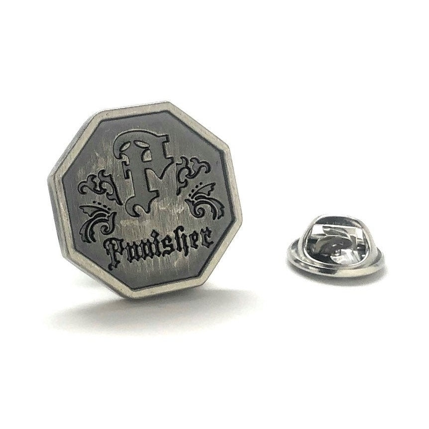 Enamel Pin Punisher Lapel Pin Pewter with Black Enamel Skeleton Tie Tac Collector Pin 3D Comes with Gift Box Image 1