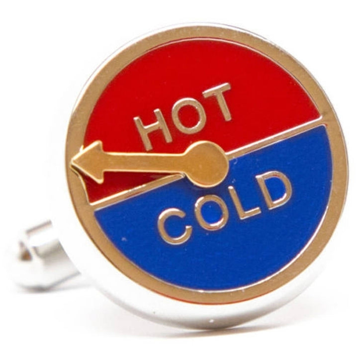 Hot and Cold Dial Cufflinks with Moving Pointer Hot and Cold Games Cuff Links Clever Unique Cuff Comes with Gift Box Image 1