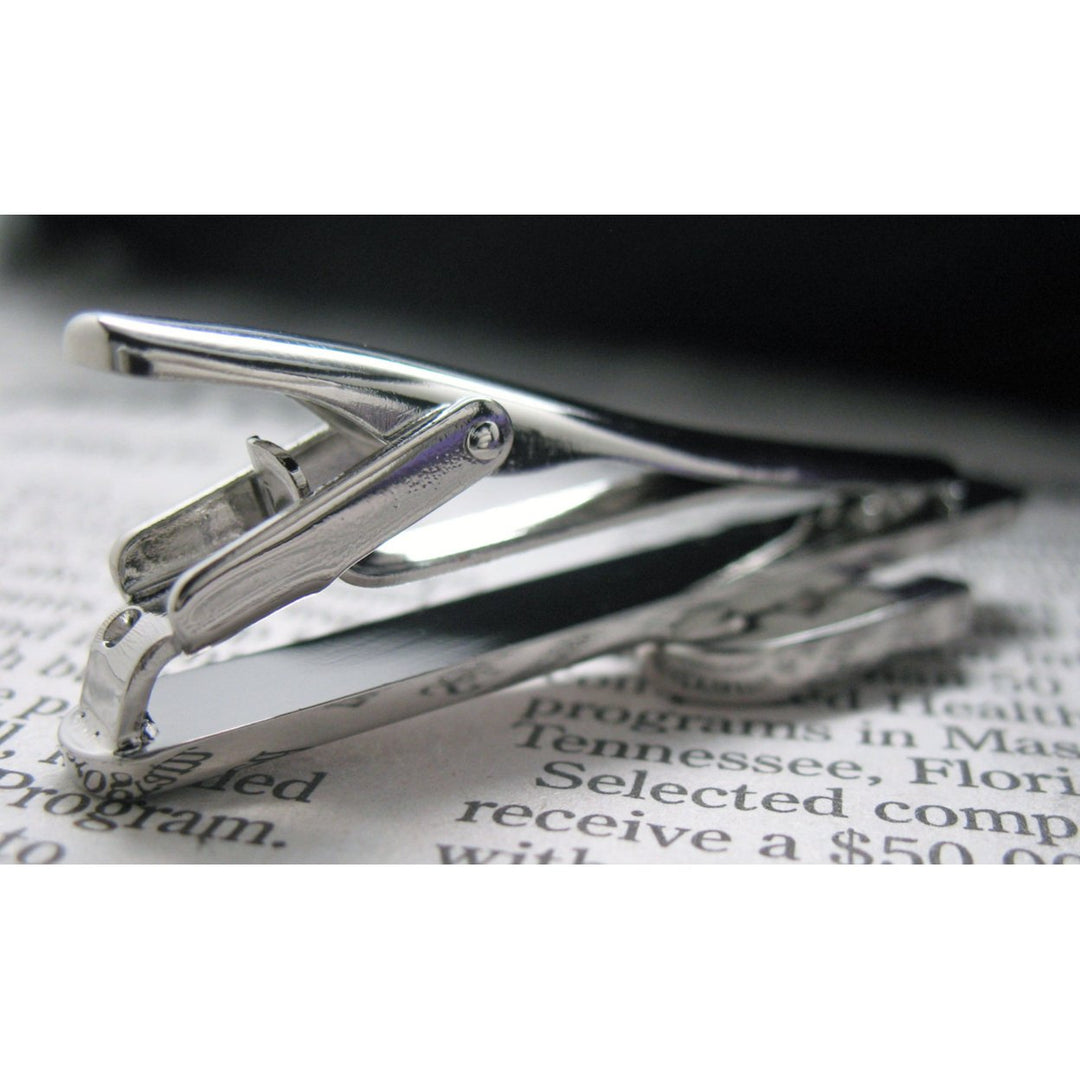 Tie Clip Pi Symbol Tie Clip 3.14 Shiny Silver Tone Tie Bar Dress up for Success Tie Clasp Comes with Gift Box Image 3