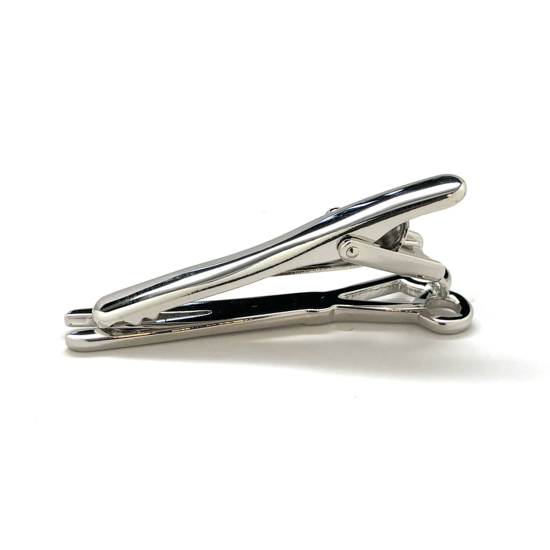 Shiny Silver Tone Scissors Tie Clip Fashion Fun Cool Unique Mens Tieclip Tie Clasp Comes with Box Stocking Stuffer Image 4