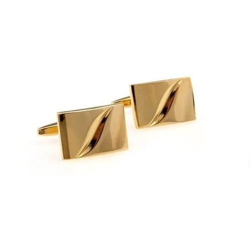 Etched Gold Tone Fall Leaves Leaf Bar Classic Gentlemen Cufflinks Cuff Links Image 2