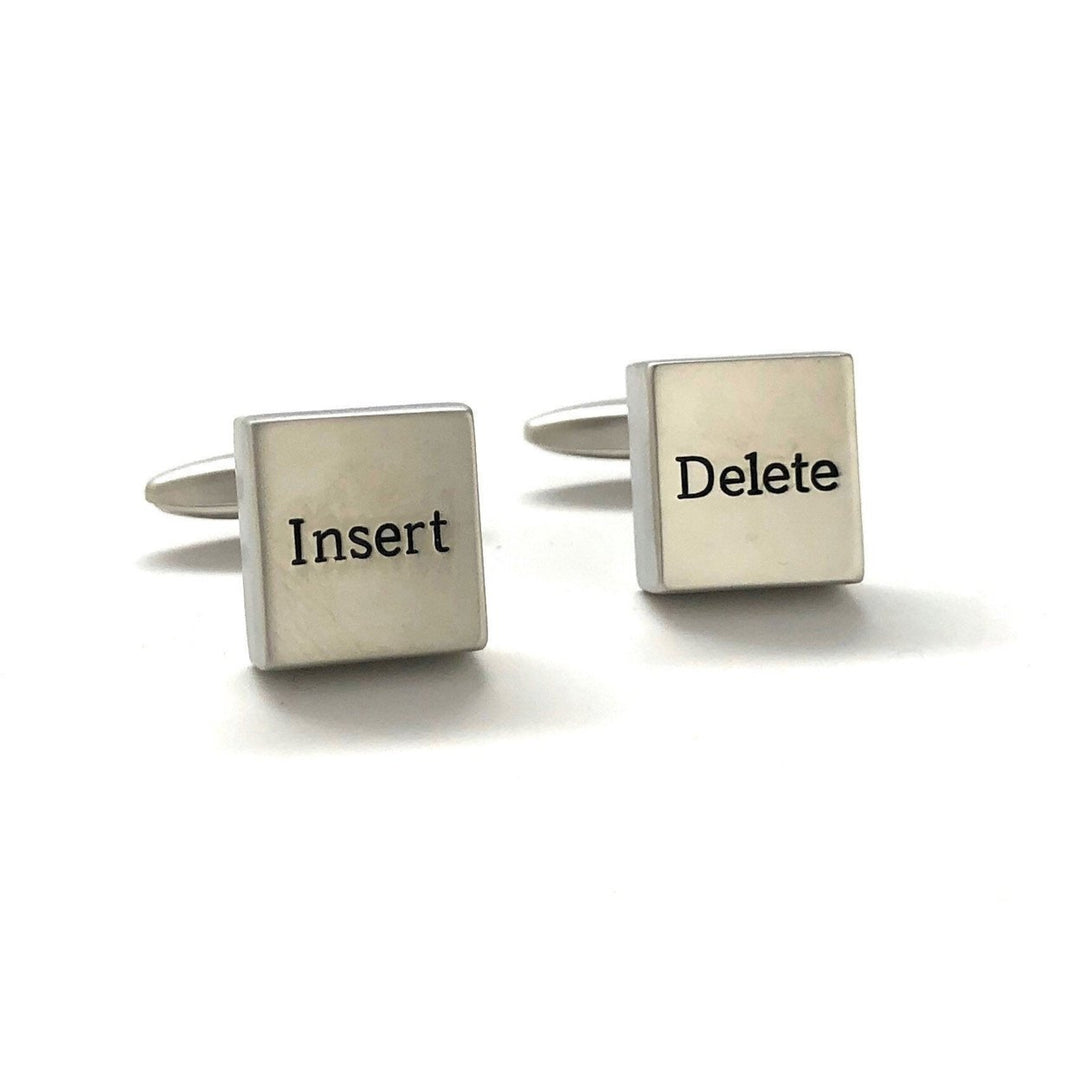 Computer Keys Cufflinks Silver Insert Delete Computer Nerd Cuff Links Programmer Techie High Tech Gifts for Dad School Image 4