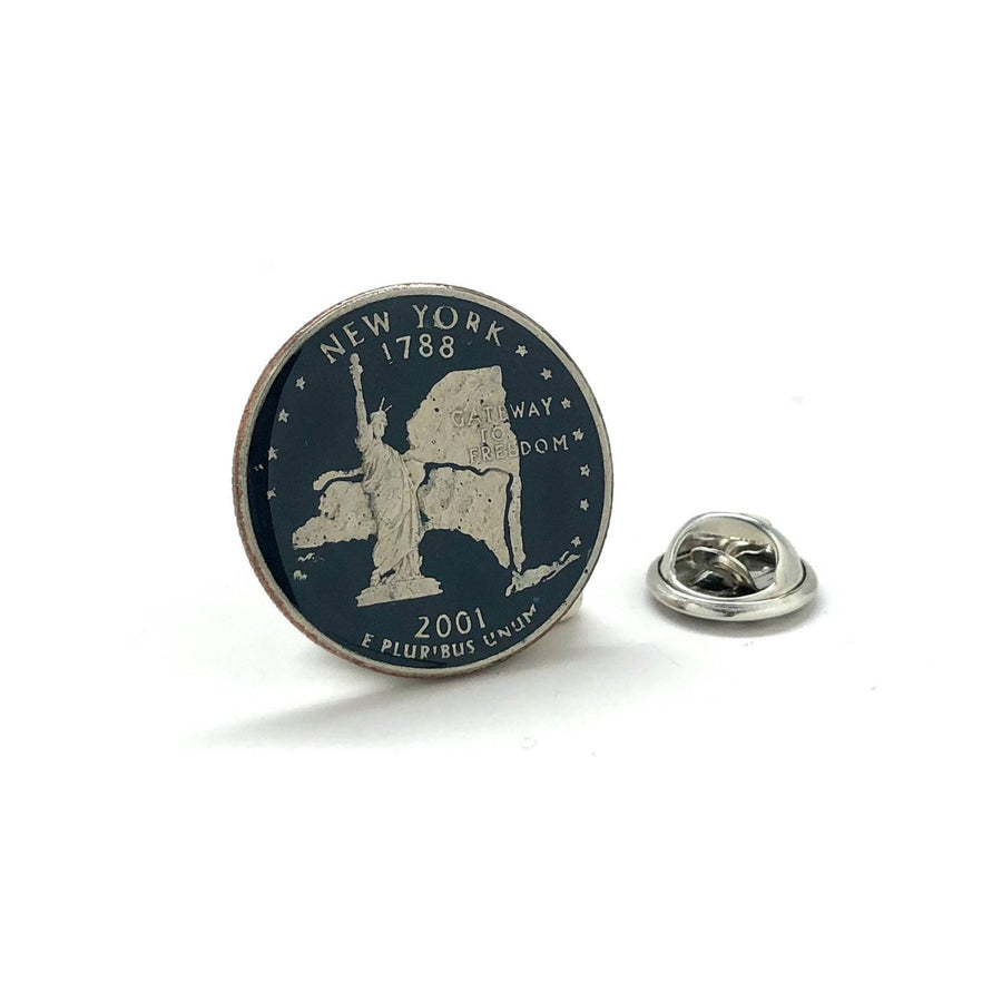 Coin Pin Hand Painted York State Quarter Enamel Coin Lapel Pin Tie Tack Collector Pin Travel Souvenir Coin Keepsakes Image 1