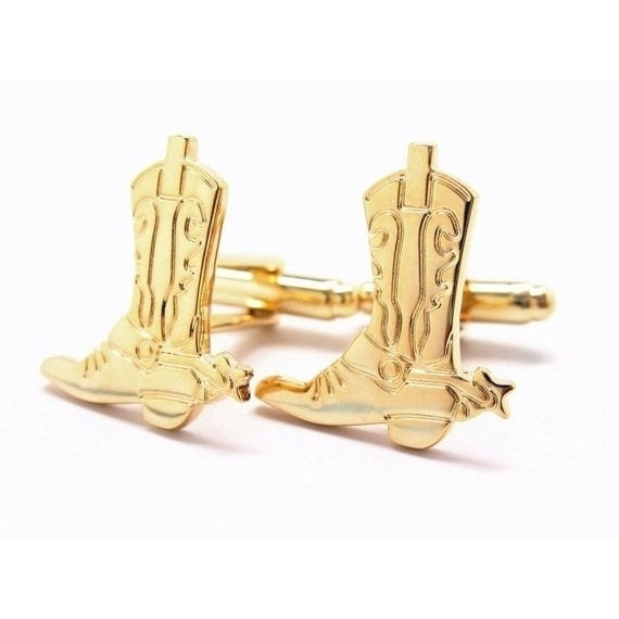 Cowboy Boots Cufflinks and Spurs Cufflinks Western Gold Cufflinks Cuff Links Image 1