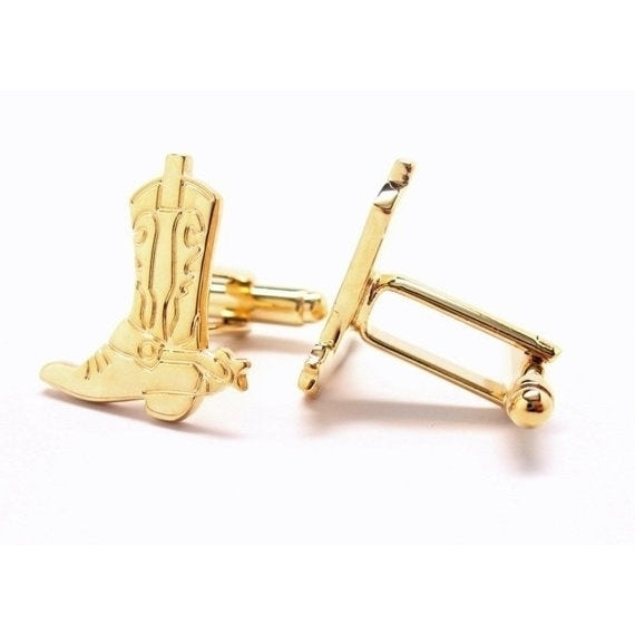 Cowboy Boots Cufflinks and Spurs Cufflinks Western Gold Cufflinks Cuff Links Image 2