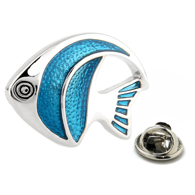 Enamel Pin Tropical Angel Fish Lapel Pin Tie Tack Collector Pin Blue Enamel Fish 3D Design Very Cool for the Fish Lover Image 1