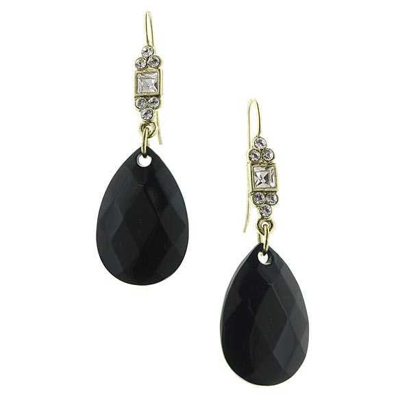 Montana Crystal Jet Black Teardrop Earrings Silk Road Jewelry Image 1