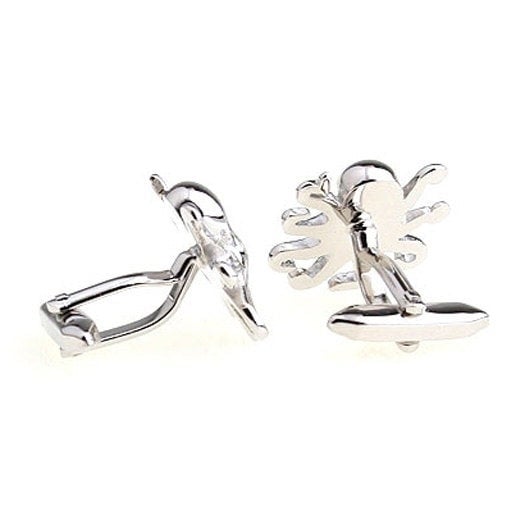 Silver Tone Octopus Cufflinks Beautiful Ocean Creatures Sea Cuff Links Image 3