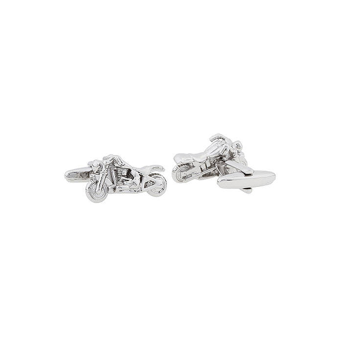 3-D Custom Road Bike Cufflinks Motorcycle Harley Scramber Hog Bike Easy Rider Silver Tone Freedom Cuff Links Comes with Image 2