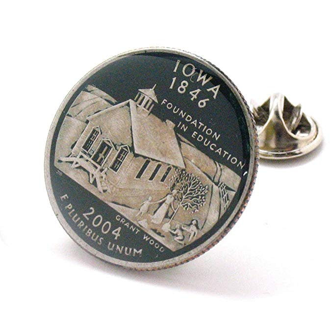 Birth Year Enamel Pin Iowa Quarter Tie Tack Lapel Pin Suit Flag State Enamel Coin Jewelry USA Keepsakes Cool Fun Comes Image 6