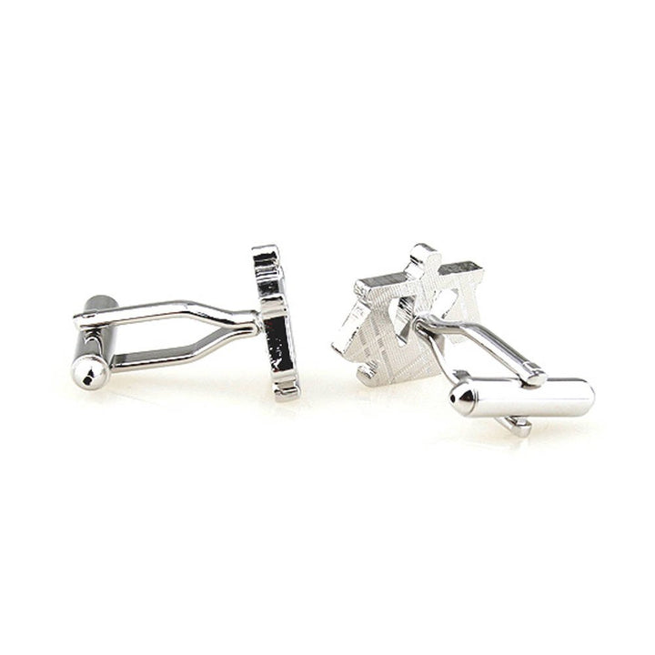 Scales of Justice Cufflinks Judge Law Lawyer Unique Silver Tone Cutout Black Enamel Cuff Links Image 4