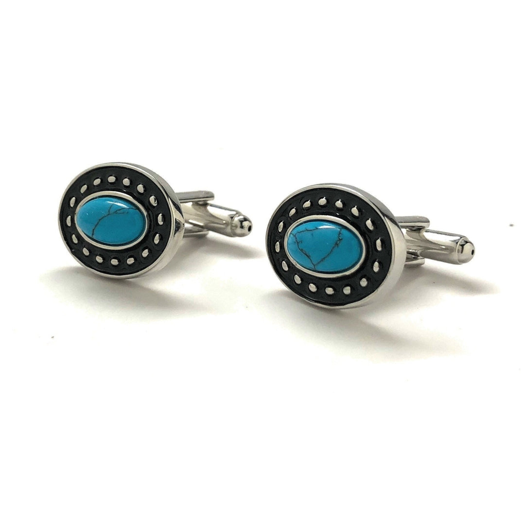 Turquoise Cufflinks Southwestern Jewelry Silver Cufflinks Cool Guy Gifts Wedding Cufflinks Custom Cufflinks Unique Image 4