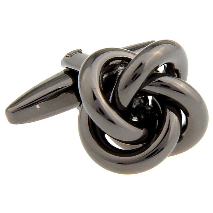 Classic Gun Metal Entwined Knots Formal Wear Cufflinks Cuff Links Image 1