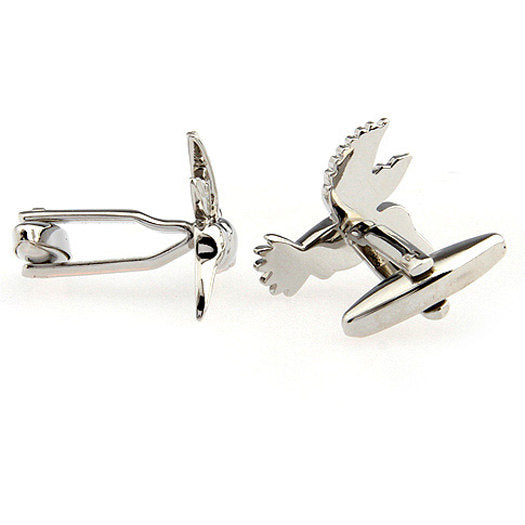 Silver Flying Hummingbird Bird Cufflinks Garden Cuff Links Image 3