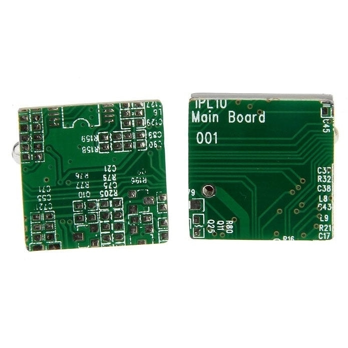 Circuit Board Cufflinks Computer Green King of the Nerds Cufflinks Cuff Links Image 4