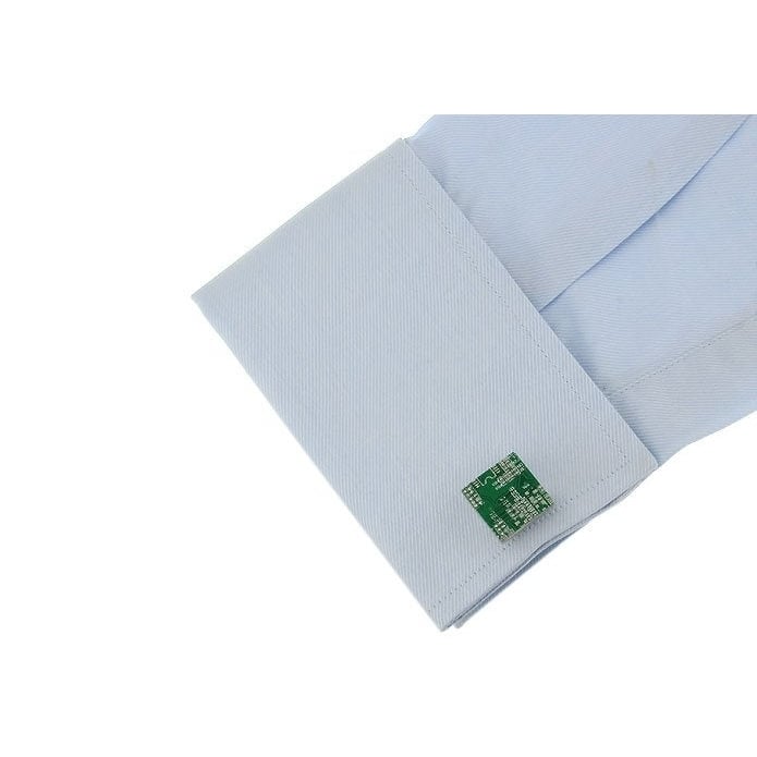 Circuit Board Cufflinks Computer Green King of the Nerds Cufflinks Cuff Links Image 4