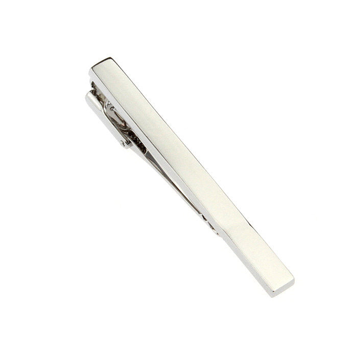 Brushed Silver Tie Clip Image 1