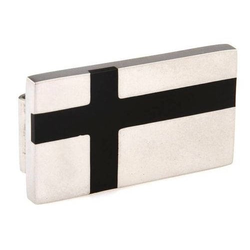 Stainless Steel and Black Enamel Cross Money Clip Dads Money Clip Image 1