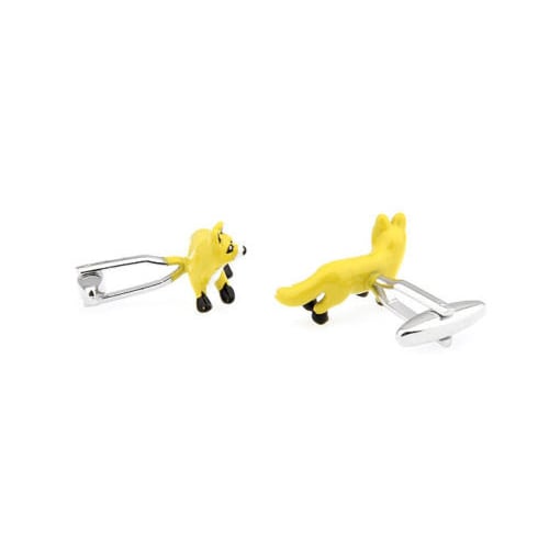 Fox Cufflinks Cute Little Yellow Fox Animals Cufflinks Cuff Links Image 2