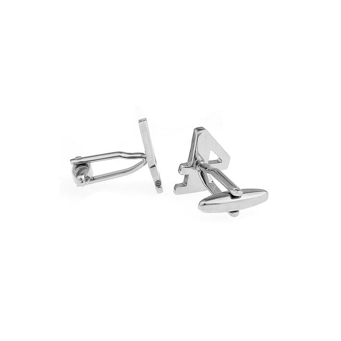 Silver Tone Number "4" Cufflinks Silver Tone 4 Cut Numbers Personal Cuff Links Image 2