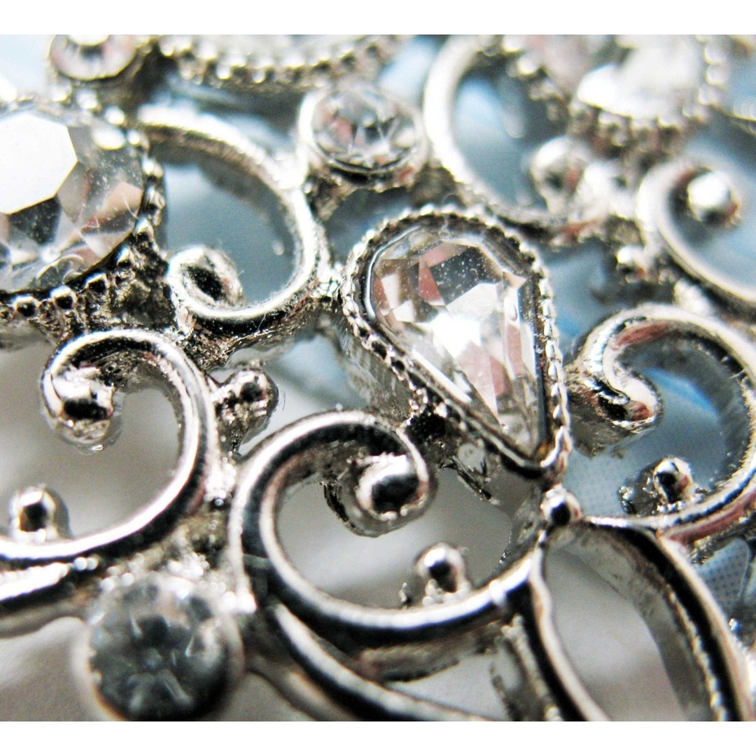 Vintage Bridal Necklace Silver Tone Sparkling Crystals Wedding Collar Necklace Spring Wedding Collection Jewelry Image 4