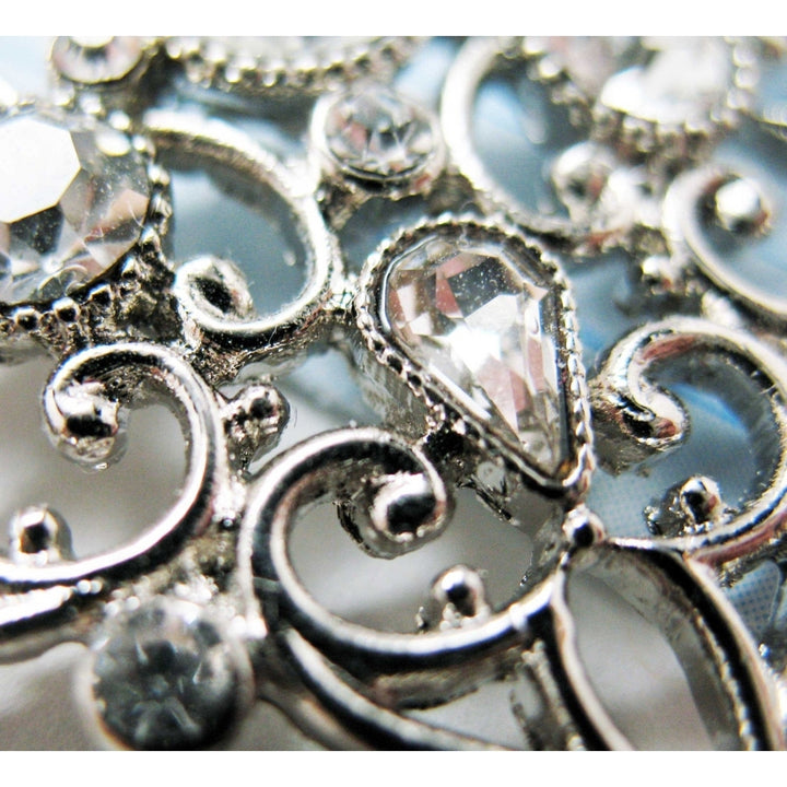 Vintage Bridal Necklace Silver Tone Sparkling Crystals Wedding Collar Necklace Spring Wedding Collection Jewelry Image 4