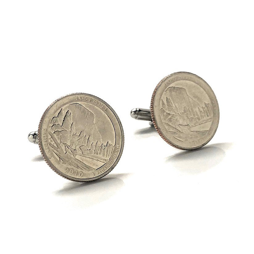 Birth Year Yosemite National Park Cufflinks US Quarter Cuff Links Unique Gift Coin Jewelry Anniversary Gifts Image 1