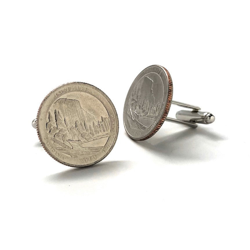 Birth Year Yosemite National Park Cufflinks US Quarter Cuff Links Unique Gift Coin Jewelry Anniversary Gifts Image 2
