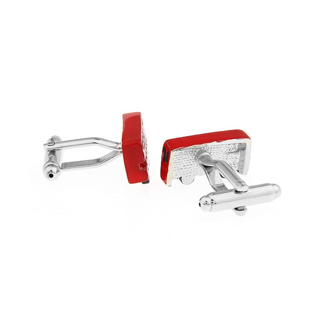 Double Decker Bus Cufflinksr London Red Buses Mass Transport United Kingdom Tourist Stop Cool Fun Unique Cuff Links Image 2