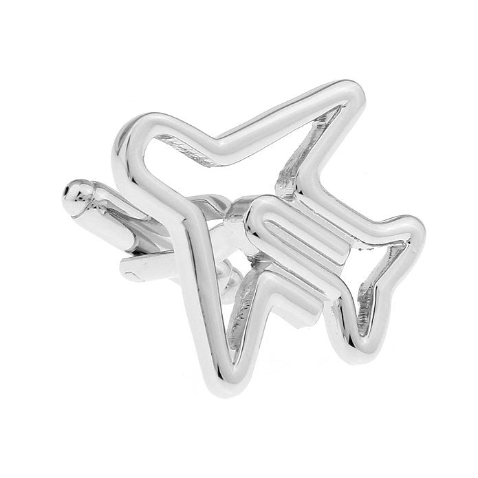 Paperclip Airplane Cufflinks Plane Pilot Aviation Cuff Links Image 1