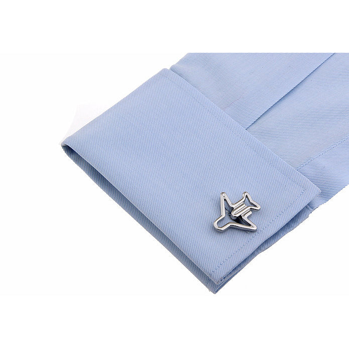 Paperclip Airplane Cufflinks Plane Pilot Aviation Cuff Links Image 3