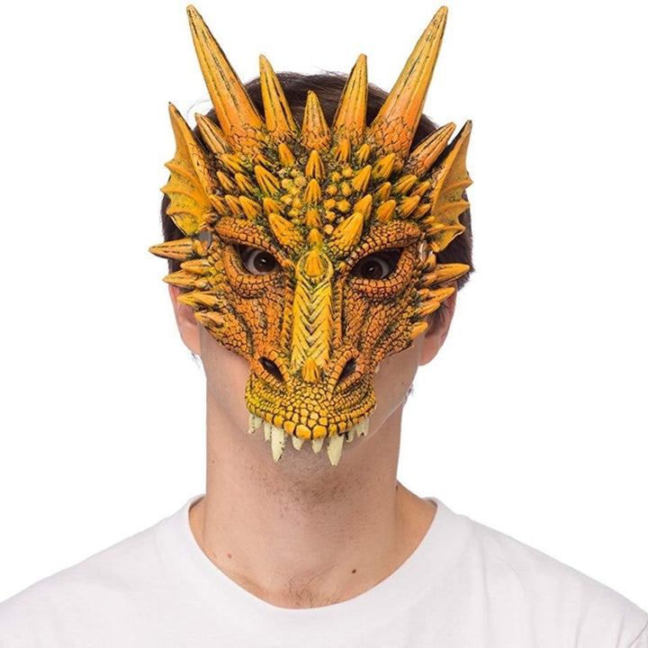 Mythical Orange Dragon Mask Supersoft replacedstart adult costume replacedfinish Accessory HMS Image 1