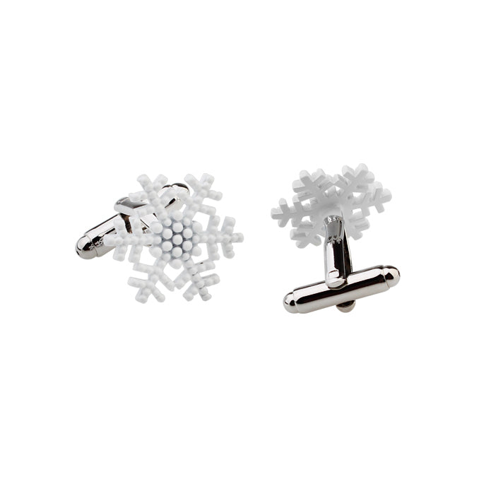 Sun Valley White Snowflake Cufflinks Ice Snow Flake Cuff Links NIB Image 2