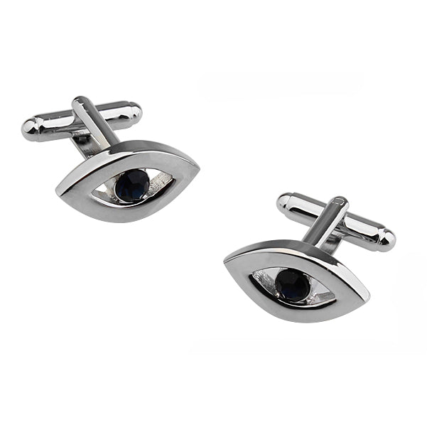 The Third Eye Cufflinks Minds Eye Inner Eye Silver Black Crystal Cuff Links Image 1