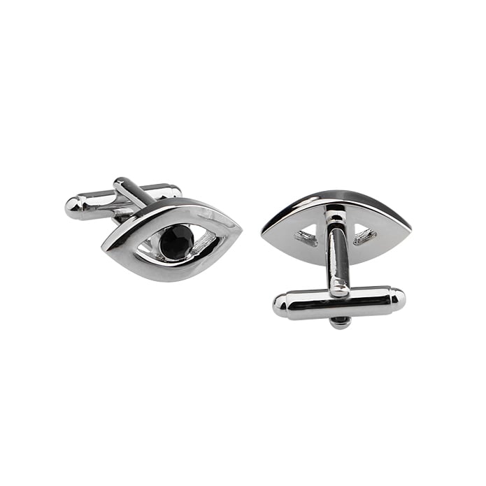 The Third Eye Cufflinks Minds Eye Inner Eye Silver Black Crystal Cuff Links Image 2