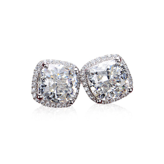 CZ Halo Stud in Sterling Silver3.50 CTTW Image 1