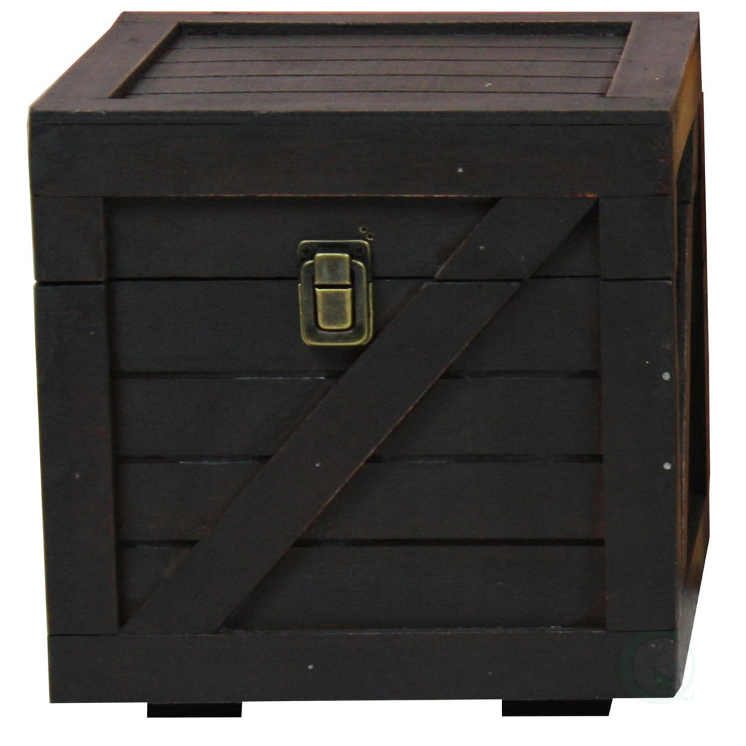 Stackable Wooden Cargo Crate Storage Chest Decorative Storage Box Large Rustic Design Image 4