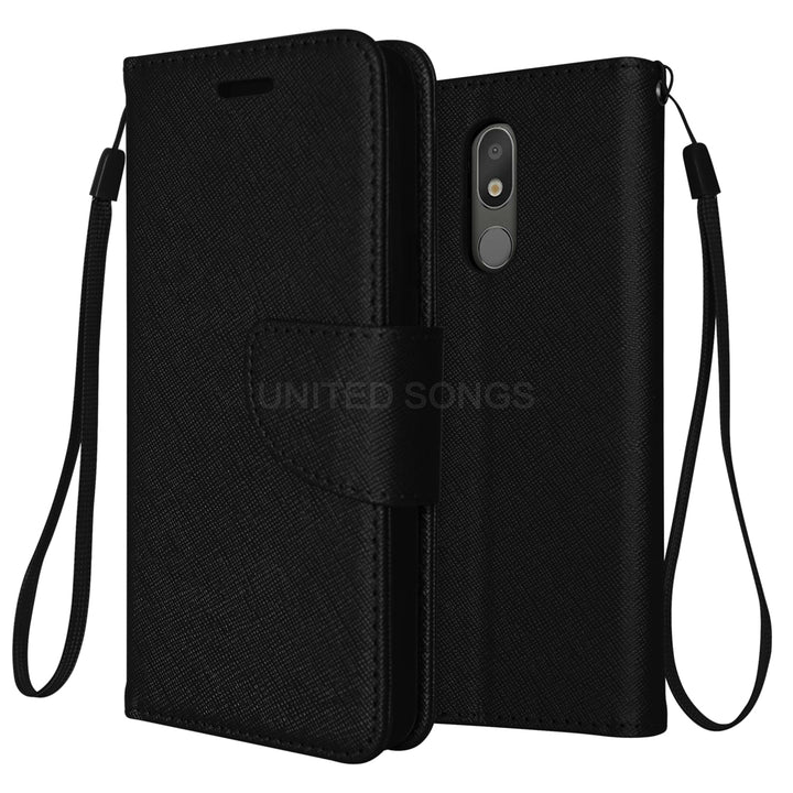 LG Aristo 4 Plus / Prime 2 / K30 (2019) Edge Folio Leather Wallet Pouch Case Cover Black Image 1