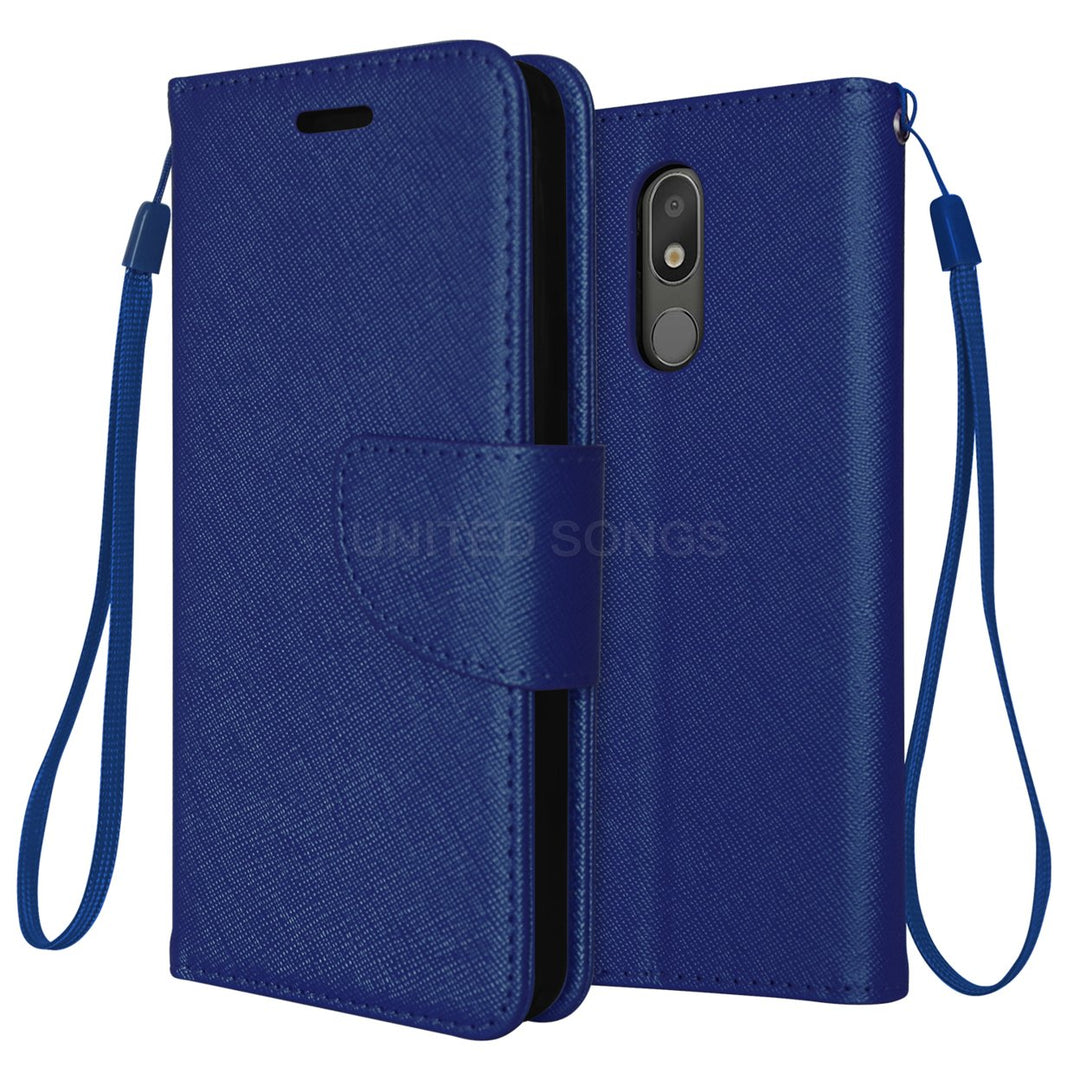 LG Aristo 4 Plus / Prime 2 / K30 (2019) Edge Folio Leather Wallet Pouch Case Cover Black Image 1