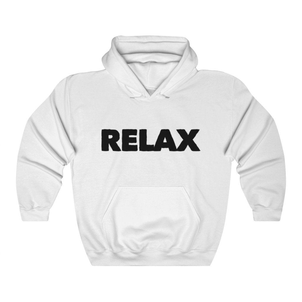 Relax Hoodie Unisex Heavy Blend Hooded Sweatshirt Word Hoodie Yellow White Gray and Red Image 3